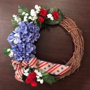 Red white and blue wreath